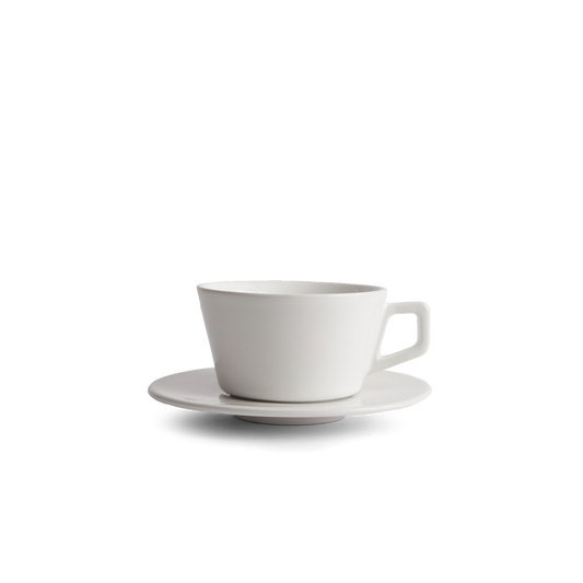 12oz Large Latte Cup & Saucer - White