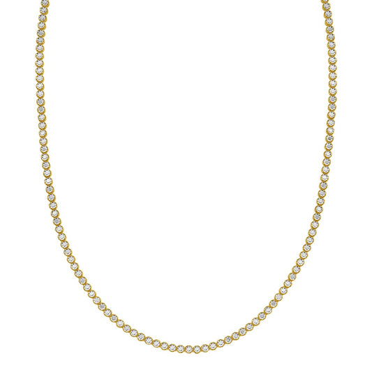 14K Two Tone Gold Diamon Oro Tennis Necklace (2.40 mm)