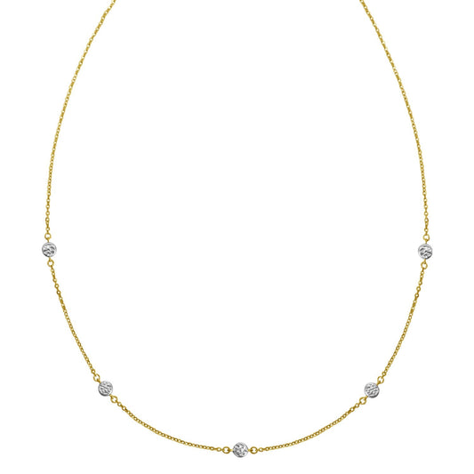 14K Two Tone Gold Classic Paperclip Chain Necklace