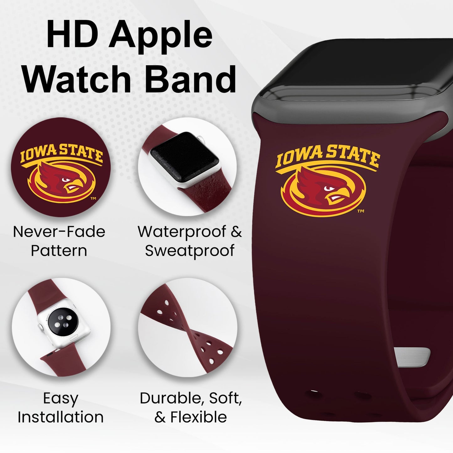 Iowa State Cyclones HD Apple Watch Band